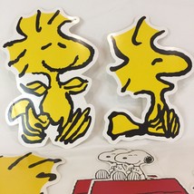 Lot Of 8 Snoopy &amp; Woodstock Thick Paper Cut Outs Peanuts Dog House Flag Decor - £17.81 GBP