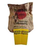 Planters Mr Peanut Vintage Burlap Roasted Nut 5 Pound Bag Sack + Popcorn... - £23.29 GBP