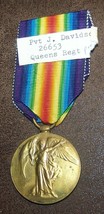 1914-1918 WWI BRITISH ARMY SERVICE MEDAL GREAT WAR SOLDIER ID QUEENS REGT P - £58.39 GBP