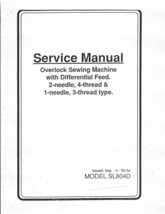 SL804D Overlock Sewing Machine Service Manual - $15.99