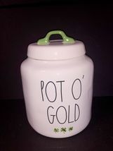 Rae Dunn Pot O’ Gold Canister Cookie Jar Large 7.5” Tall Clover St. Patr... - $34.00