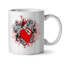 Broken Heart Cool NEW White Tea Coffee Mug 11 oz | Wellcoda - £16.19 GBP