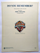 Phil Collins Do You Remember Sheet Music 1989 Pop Soft Rock Song Ballad ... - $11.69