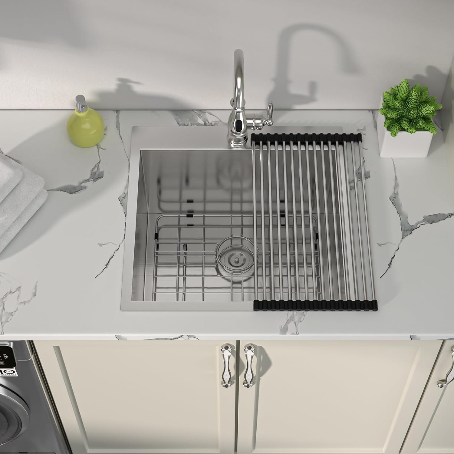 Sarlai 25 Inch Laundry Sink - 25x22x12 Drop In Stainless Steel Utility Sink Item image 8