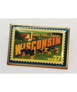 Greetings From WISCONSIN Postage Stamp 37 Cent USPS 2001 Lapel Hat Pin P... - $19.60