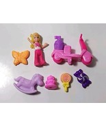 Lot of Polly Pocket - Doll Micro Mini Figure &amp;  Tiny 1&quot; w/ Scooter &amp; Acc... - £7.82 GBP