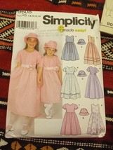 Simplicity Pattern 9608 Girls Dresses 6 styles with Hat Sz  7-14, UNCUT - £5.71 GBP