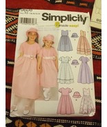 Simplicity Pattern 9608 Girls Dresses 6 styles with Hat Sz  7-14, UNCUT - £5.72 GBP