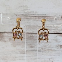 Vintage Avon Clip On Earrings Two Birds in a Heart - £12.52 GBP