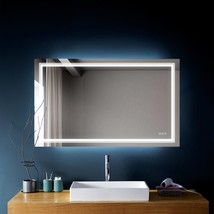 36x 60 inch Bathroom LED mirror Anti- fog mirror with button - £387.43 GBP