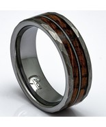 Tungsten, Whiskey Barrel, Guitar String Ring, 8mm Comfort Fit Wedding Band - £47.10 GBP