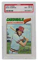 Bake McBride 1977 Topps #516 St. Louis Cardinals Baseball Card PSA/DNA NM MT 8 - £54.60 GBP