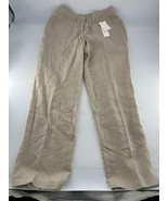 Charter Club Pants Womens Medium Beige Khaki 100% Linen Casual Classic Fit - $34.47