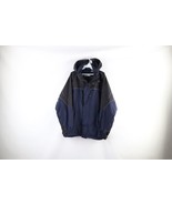 Vintage 90s Fila Mens Medium Spell Out Color Block Hooded Parka Jacket Blue - $49.45