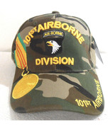 US Army 101st Airborne Division &amp; logo w/VN metal on a camo ball cap - £15.93 GBP