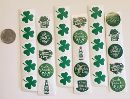 NEW 30 ST PATRICKS DAY STICKERS/SHAMROCK STICKERS/ST PATRICKS DAY FAVORS - £14.37 GBP