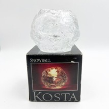 Large Kosta Boda Clear 3&quot; Snowball Art Glass Votive Candle Holder Sweden - £14.34 GBP