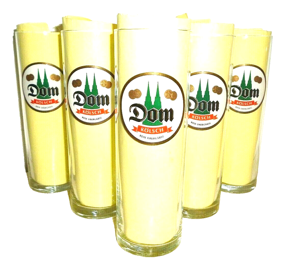 5 Kolsch Rats Reissdorf Gaffel Dom Fruh Peters Gilden Zunft German Beer Glasses