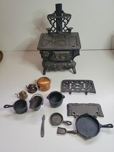 CRESCENT MINIATURE CAST IRON STOVE WITH ACCESSORIES  - £269.63 GBP