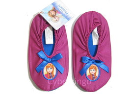 Disney Frozen Anna Toddler Slipper Socks Purple Size 2T-3T New In Sealed Bag - £6.80 GBP