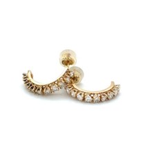 14K Yellow Gold 1/2 ctw Diamond Earrings 2.6g - £1,018.18 GBP