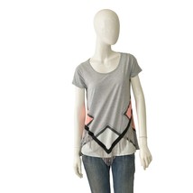 Sass &amp; Bide S&amp;B Gray Pink Chain Fringes T-Shirt A- Line Top Blouse size S - $78.21