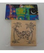 THE RUBBER STAMP PLANTATION PALM TREES PERSON IN HAMMOCK COCONUT DRINK S... - £6.36 GBP