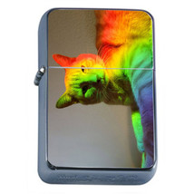 Rainbow Cat Em1 Flip Top Oil Lighter Wind Resistant - £11.63 GBP