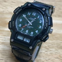CASIO Quartz Watch FT-610 Men Green Black Analog Digital Alarm Chrono New Batter - £36.44 GBP