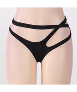 Women Sexy Panties Erotic Crotchless Belt Hollow Out Black Underpants Wo... - $18.69 CAD