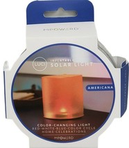 Red White Blue Color Cycle Luci Americana Inflatable Solar Light New - £12.85 GBP