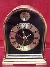 VTG Seth Thomas Brass Desk Table Mantle Quartz Clock #0463 Tempus Fugit Japan - £69.66 GBP