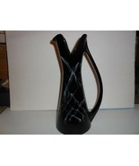 Royal Haeger Tall Mid-Century Modern Black w/blue drip glaze Vase   J619-5 - $120.84 CAD