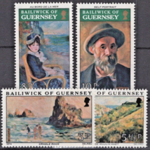ZAYIX Great Britain Guernsey 115-118 MNH Art Renoir Paintings Artist 011022S09M - £1.19 GBP