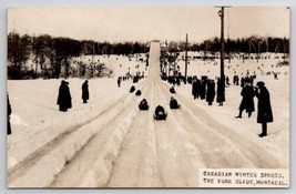 RPPC Canadian Winter Sports The Park Slide Montreal Postcard K22 - £11.76 GBP