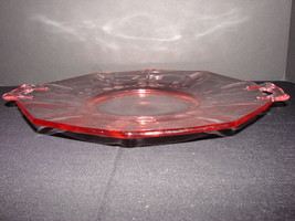 Very Large Cambridge Glass Decagon Tray with Open Handles in Pink. - £37.56 GBP