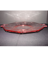 Very Large Cambridge Glass Decagon Tray with Open Handles in Pink. - £37.56 GBP