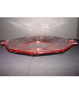 Very Large Cambridge Glass Decagon Tray with Open Handles in Pink. - $47.00