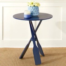 Round Side End Table BOAT PADDLE Oar Legs | Nautical Lake Furniture Home... - $72.99