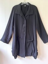 Moonlight Sz M Textured Black Stretch Pockets Jacket Coat Top V Neck - €52,10 EUR