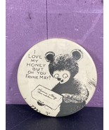 Fannie May Honey Bear Button Chocolate Candy Pinback Pin Vintage 1960s C... - $9.90