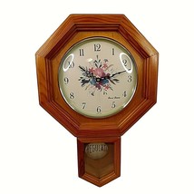 Vintage Regulator Clock Daniel Dakota Quartz Flower Face NO Chime - £25.68 GBP