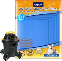 Shop Vac Bags for Stanley 4 Gallon Shop Vac Filters Compatible with Stanley 1 6  - £27.08 GBP