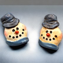 Vintage Acrylic Snowman Happy Face Pierced Earrings Studs Winter Christmas Theme - £7.55 GBP