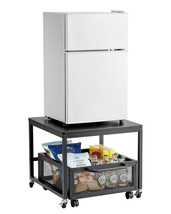 VEVOR Mini Fridge Stand,198lbs,Storage Cart,Swivel Wheels,Black - $57.99