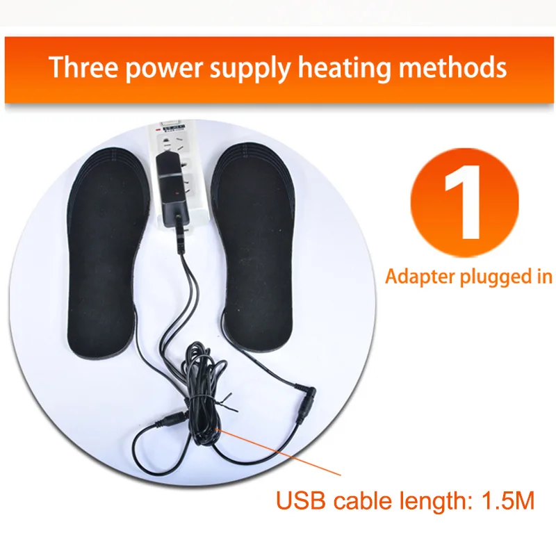 Sporting USB Heated Shoe Insoles Electric Foot Warming Pad Feet Warmer Sock Pad  - £25.57 GBP