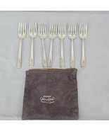 Vintage  1881 Rogers Oneida 7 Salad Dessert Forks Proposal Silverplate F... - $17.41