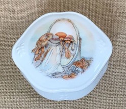 Vintage Fur Elise Sister Gift In The Looking Glass Porcelain Trinket Music Box - £15.48 GBP