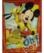 DISNEY MICKEY MOUSE OH BOY SOFT PLUSH BIG WARM NORTHWEST THROW BLANKET 6... - £39.79 GBP