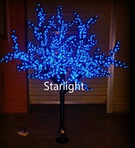 Blue 6.5ft LED Cherry Blossom Tree Light Outdoor Artificial Christmas Tr... - £351.04 GBP
